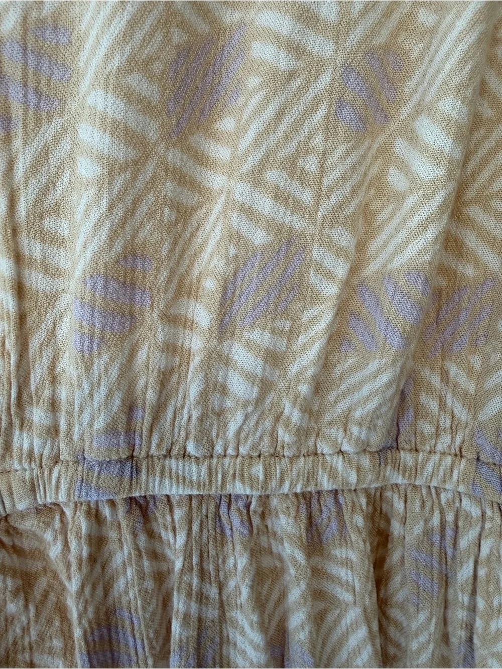 Sincerely Jules Cream Tan Geometric Palm Print Tiered Maxi Dress XL